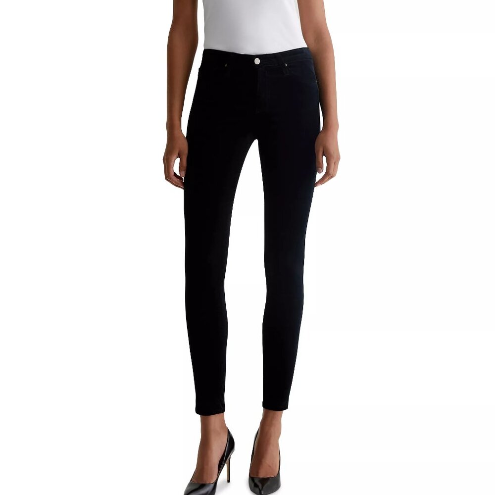 AG Jeans Farrah Velvet Mid-Rise Skinny Jeans